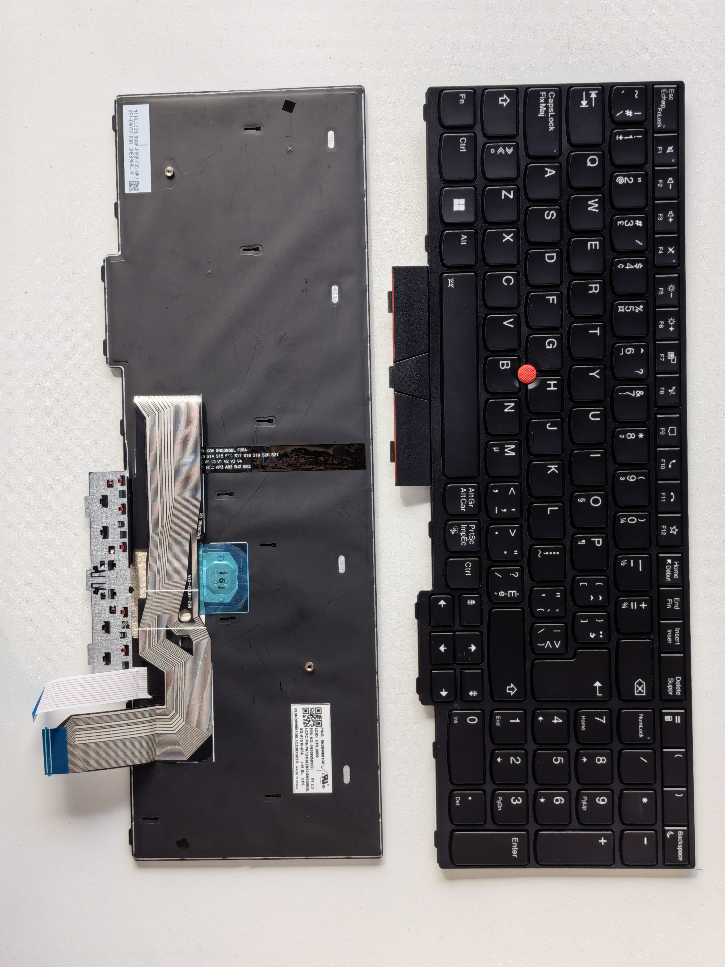 Picture of New Replacement Laptop Keyboard For IBM L15/P15V/T15P BLACK FRAME BLACK With Point Backlit (OEM) Other Language Layout